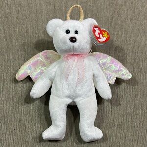 Ty Beanie Baby Halo White and Pink Stuffed Animal Collection